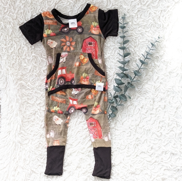 Cute Farm Animal Ready Set Romper 0-6 months RSR - Picture 1 of 7